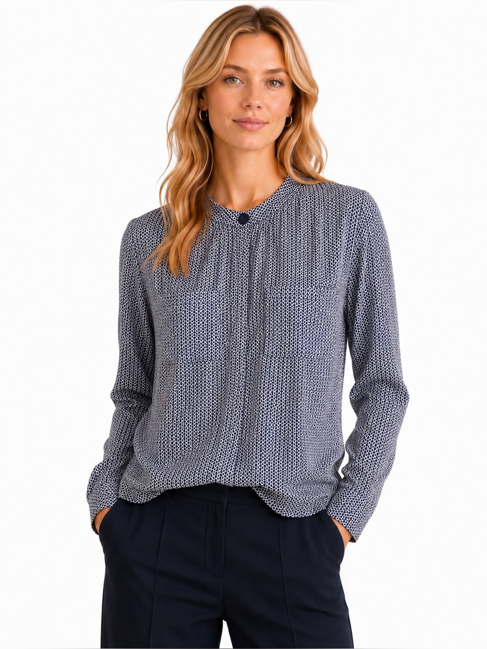 Vince Tab Collar Blouse, Side Slits